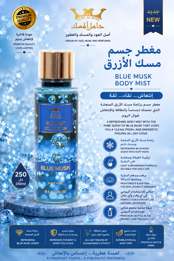 Body Mist Musk Blue 250ml معطر جسم المسك الازرق